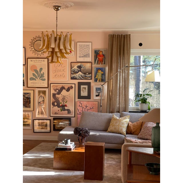 Contemporary Vintage Murano Chandelier in Amber For Sale - Image 3 of 9