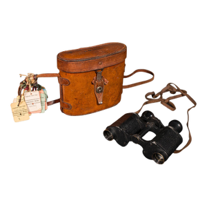 Vintage Pair of Binoculars, Scottish, Racecourse Spotter's Glasses, Leather Case