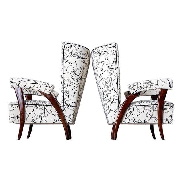 Pair of Italian Armchairs, attributed to Paolo Buffa, Mid-20th Century For Sale