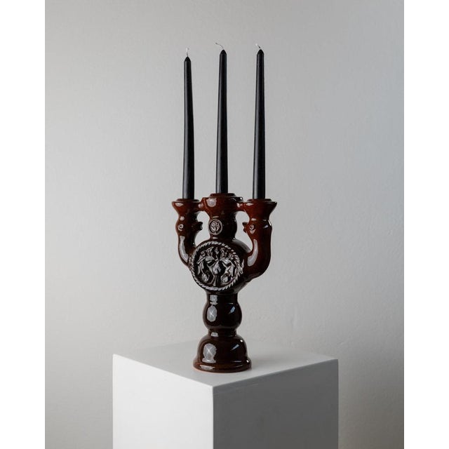 This impressive vintage ceramic candle holder comes from Estonia and was designed in the 1960s in a brutalist style. with...