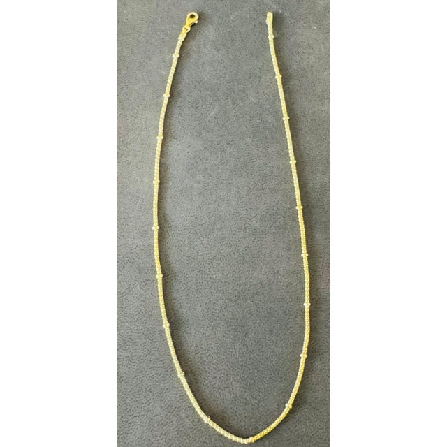 Italian Vintage 18 Karat Yellow Gold 5.4 Gm Ball Station Chain Necklace, Italian 15.5" For Sale - Image 3 of 8