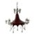 1900s Hand Painted Red Flowers Pagoda Murano Drops and Stars Chandelier Rare For Sale