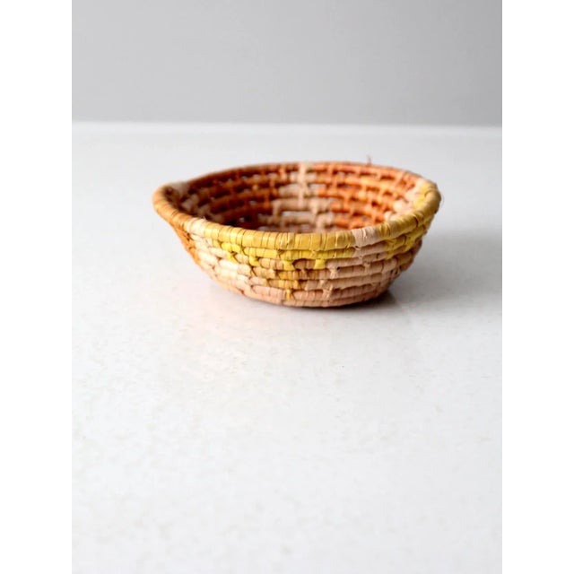 Wood Vintage Coil Basket Bowl For Sale - Image 7 of 8