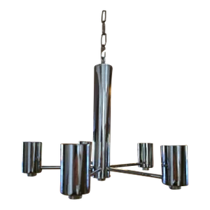 Mid Century Modern 70s Chrome Petite Chandelier