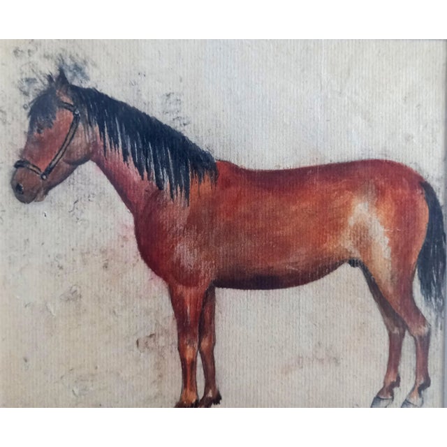 Figurative #1960s Watercolor Horse Painting, Framed For Sale - Image 3 of 9