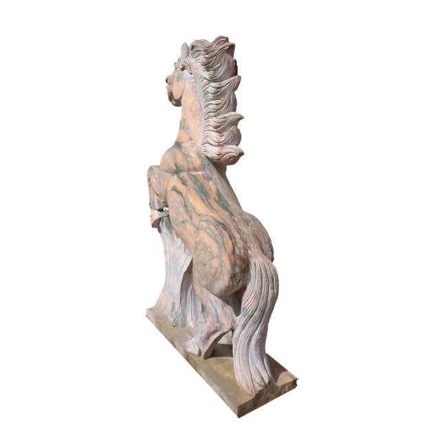Life-Size Pink Horse Sculpture, 1960s, Marble For Sale - Image 4 of 7