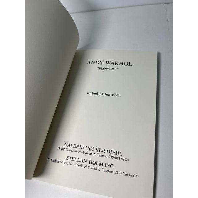 Andy Warhol Flowers published by Galerie Volker Diehl and Stellan Holm, Berlin and New York, 1994. Lovely small...