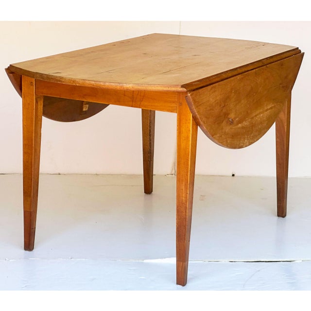 French Provincial French Provincial Drop-Leaf Table of Cherrywood With Round Top For Sale - Image 3 of 18