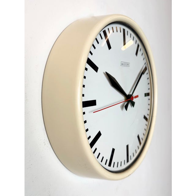 1960s Vintage Beige School Wall Clock from Van Doorn, 1960s For Sale - Image 5 of 18