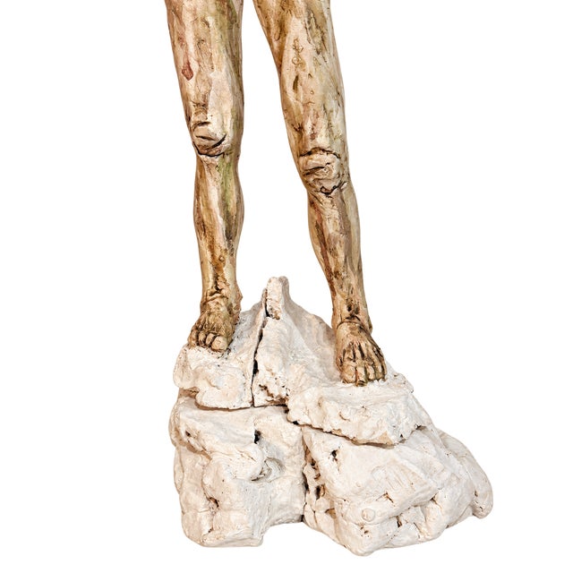 Contemporary Expressionist Male Figurative Ceramic Sculptures – Set of 3 For Sale - Image 3 of 12