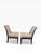 A stylish pair of contemporary dining chairs by Bolier & Company, crafted in warm cherry wood with a clean, tailored...