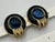 1980s Ciner Dreamy Blue Glass Enamel Signed Earrings Clip 80s Vintage For Sale - Image 5 of 6