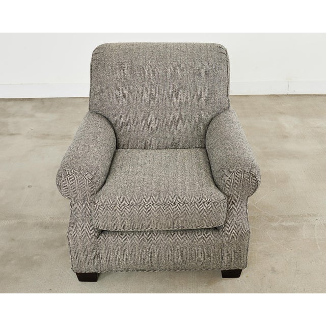 Ralph Lauren Herringbone Upholstered Lounge Chair for Henredon For Sale - Image 4 of 18