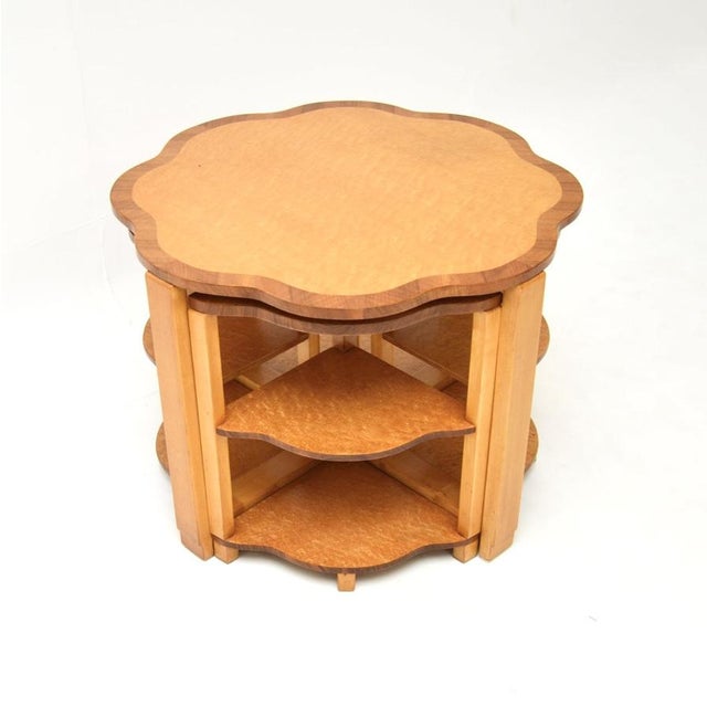 Art Deco Birds Eye Maple Nesting Tables, 1930s, Set of 5 For Sale - Image 4 of 13