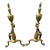 Chippendale Pair 1920s Antique Brass Andirons Chippendale Claw Ball Feet Fireplace For Sale - Image 3 of 15