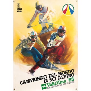 Alpine World Ski Championships Valtellina 85 Ski Poster from Elvio Mainardi, 1985 For Sale