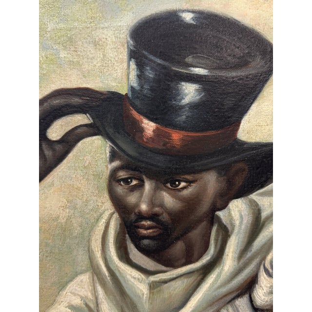 Frank Allen 70s Painting of African-American Man For Sale - Image 4 of 6