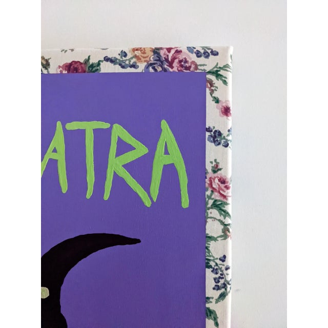 Textile "Nancy Obvi but Frank if You Like" Contemporary Floral Abstract Sinatra Moon Painting by Frances Sousa For Sale - Image 7 of 7