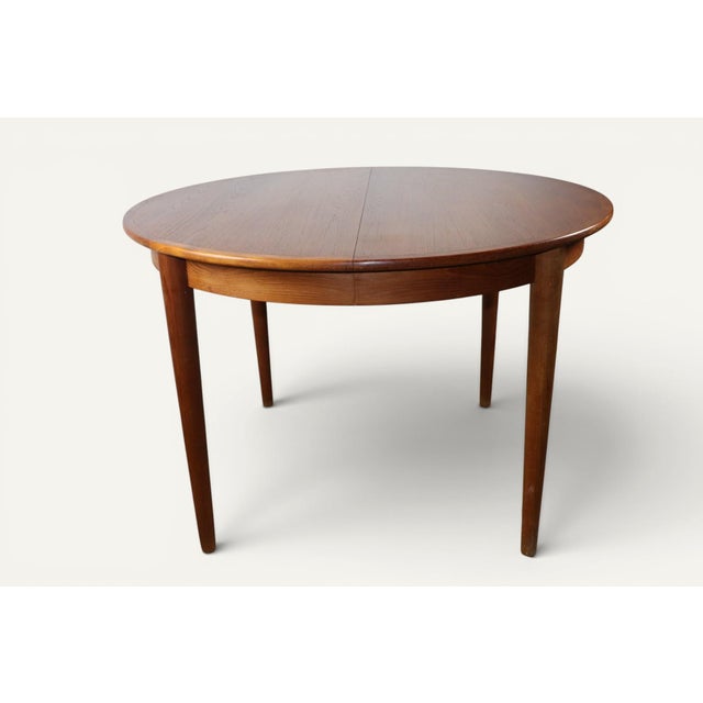 Danish Extendable Round Teak Dining Table, 1960s For Sale - Image 6 of 18