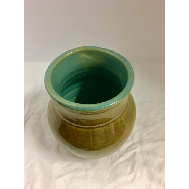 Vintage Ceramic Vase With Aqua Interior For Sale In Los Angeles - Image 6 of 10