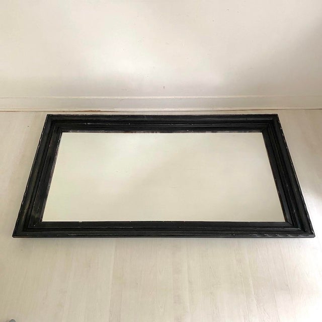 Mirror in Matte Black Wood, 1950s For Sale - Image 3 of 17