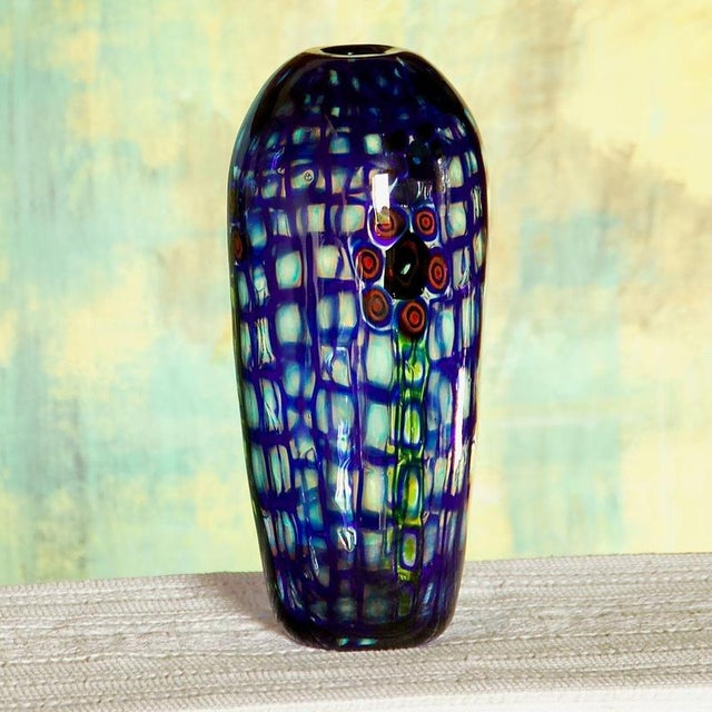 1980s Vintage Murano Glass Vase with Murrine Romane by Carlo Scarpa, 1980 For Sale - Image 5 of 18