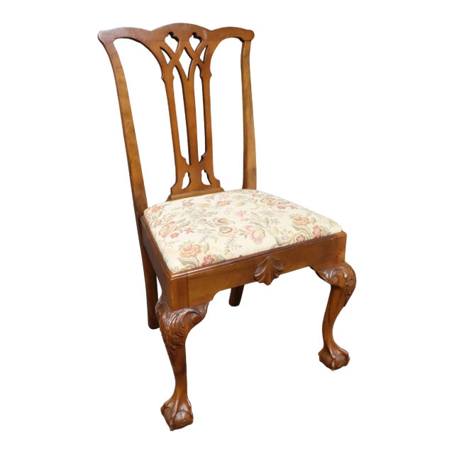 Centennial Chippendale Mahogany Claw & Ball Side Chair For Sale