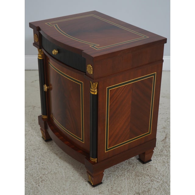 Italian Pair Italian Versace Mahogany Nightstands For Sale - Image 3 of 18