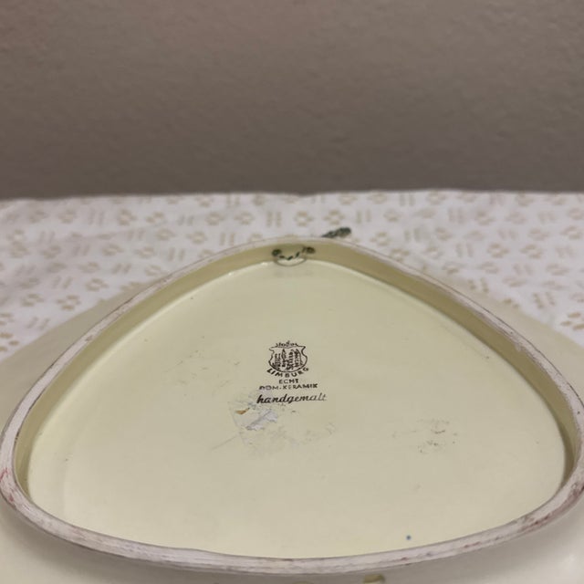 1970s Ceramic Hanging Plate With Hand-Painted Coastal Landscape For Sale - Image 4 of 6