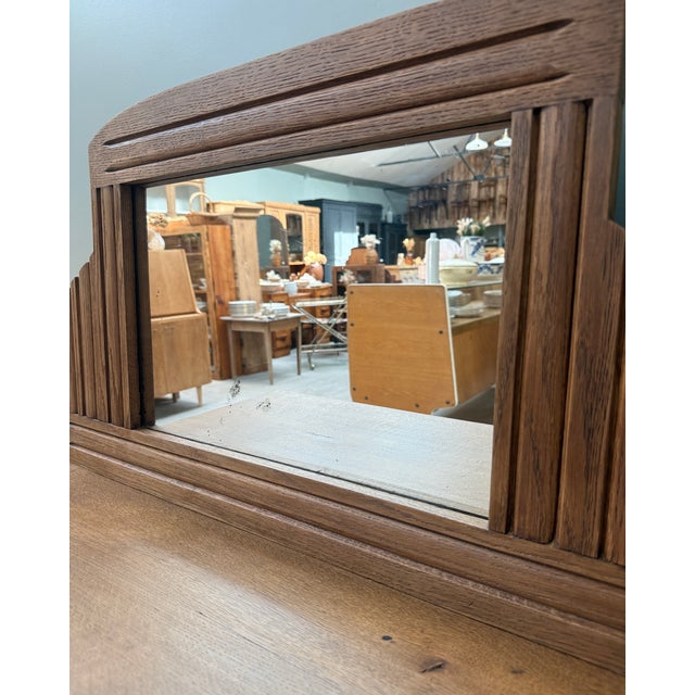 Vintage Art Deco Oak Dressing Table, 1940s For Sale - Image 9 of 13