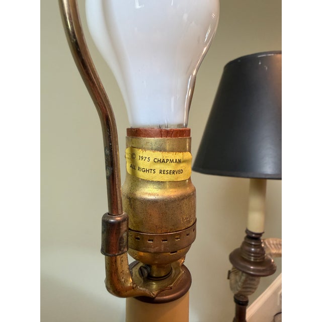 My parents purchased this pair of Chapman ram’s horn floor lamps in 1978. They were in the library of the house I grew up...