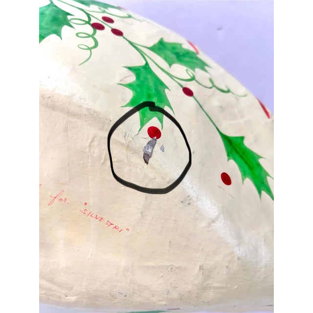 Vintage Hand-Painted Paper Mâché Christmas Swan Bowl Centerpiece, 24.5" For Sale - Image 12 of 12