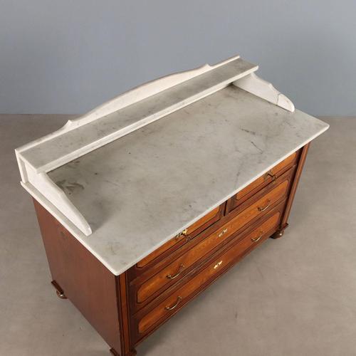 Antique Chest of Drawers in Mahogany and Ebony, Italy, 20th Century For Sale - Image 10 of 13