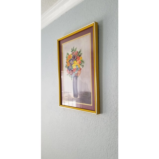 1970s Vintage Belle Horink Still Life Watercolor Abstract Painting For Sale - Image 4 of 12