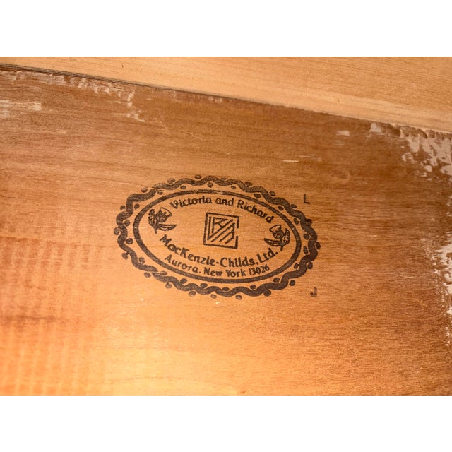Mackenzie-Childs 5' X 5' Train Dining Table With Checkerboard Top & Hand Painted Legs For Sale - Image 11 of 11