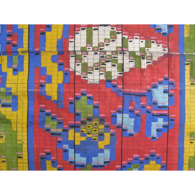 Paper Antique Textile Design Gouache on Paper For Sale - Image 7 of 7