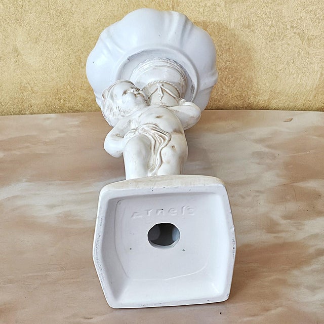 1960s Arnel’s Ceramic Cherub Pedestal Compote Bowl, Canby Oregon For Sale - Image 17 of 18