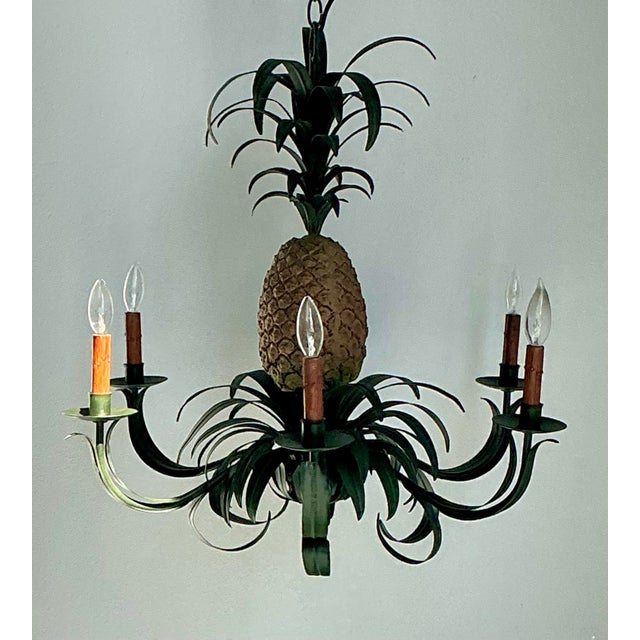 Vintage Tole Pineapple Chandelier For Sale - Image 12 of 12