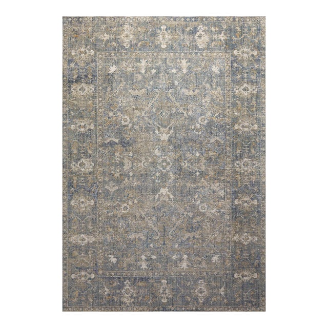 Chris Loves Julia x Loloi Rosemarie Sand / Lagoon 18" x 18" Sample Rug For Sale