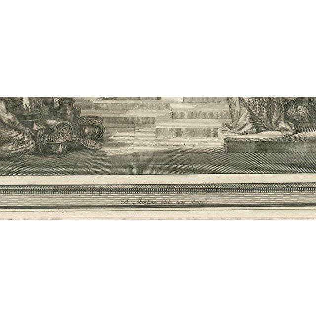 18th Century Pieter Mortier, Feast of Tabernacles and the Queen of Sheba Visits Solomon, 1700, Engraving For Sale - Image 5 of 12