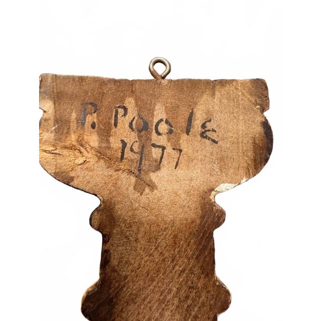 1970s Vintage Frances Poole "Poole People" Hand-Painted Folk Art Wooden Baluster Wall Hanging - A Pair For Sale In Jacksonville, FL - Image 6 of 7