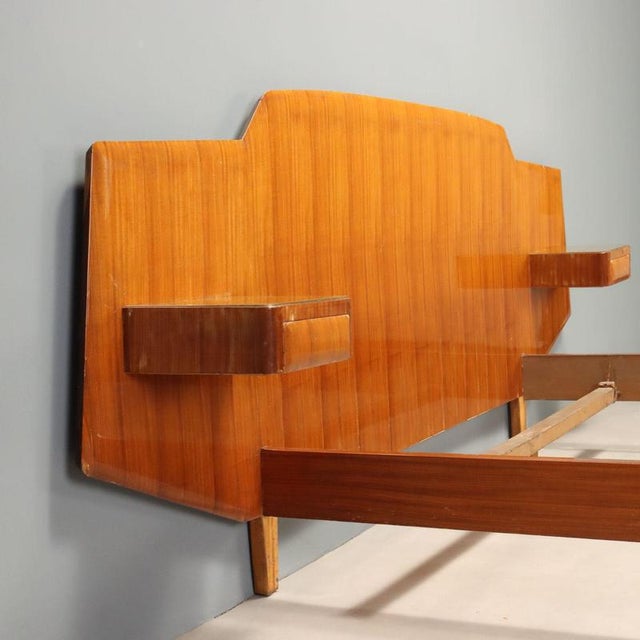 Vintage Double Bed in Mahogany with Bedside Tables, 1950s For Sale - Image 3 of 11