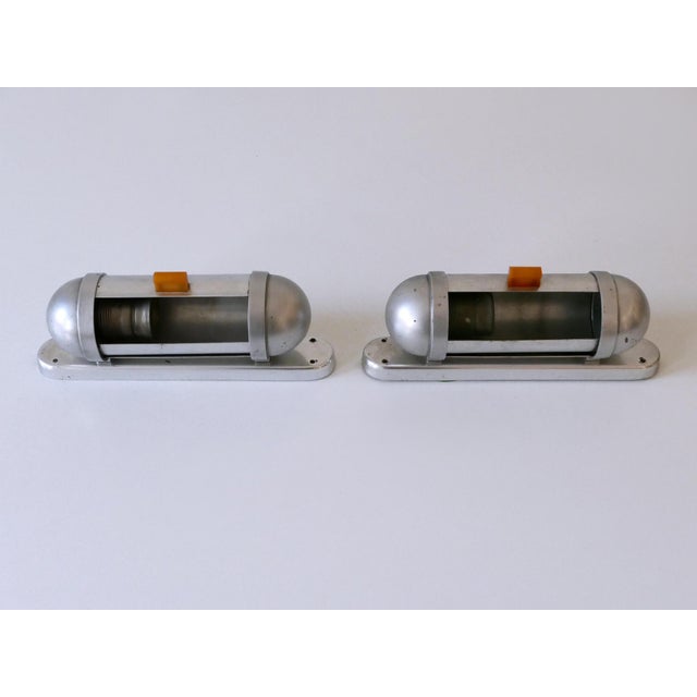 Streamline Submarine Cabinet Sconces from König, Germany, 1940s, Set of 2 For Sale - Image 15 of 18