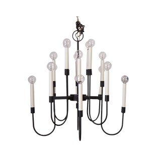 16 Arm Lightolier Iron Chandelier For Sale