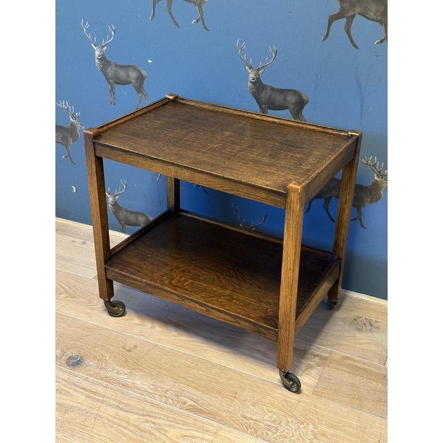 1920s Vintage Oak Trolley, England, 1920s For Sale - Image 5 of 8