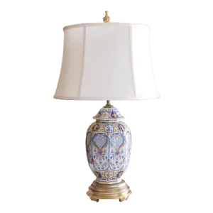 Antique French Faience (Rouen) Lamp