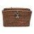 Antique Rattan Wicker Small Basket With Hinge Clasp Lid For Sale