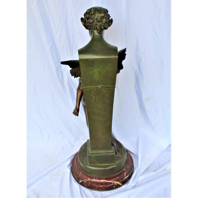 Bronze Bronze Sculpture Double Figure Antique Signed F Sanzel Large For Sale - Image 8 of 18