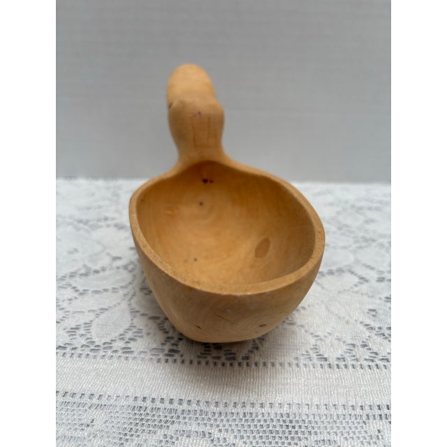 Ecru Petite Rustic Carved Wood Duck Bowl Trinket Tray For Sale - Image 8 of 8