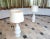 This large pair of side table lamps was made by Kaiser Leuchten, Germany in the 1960s. The lamps feature white shiny...